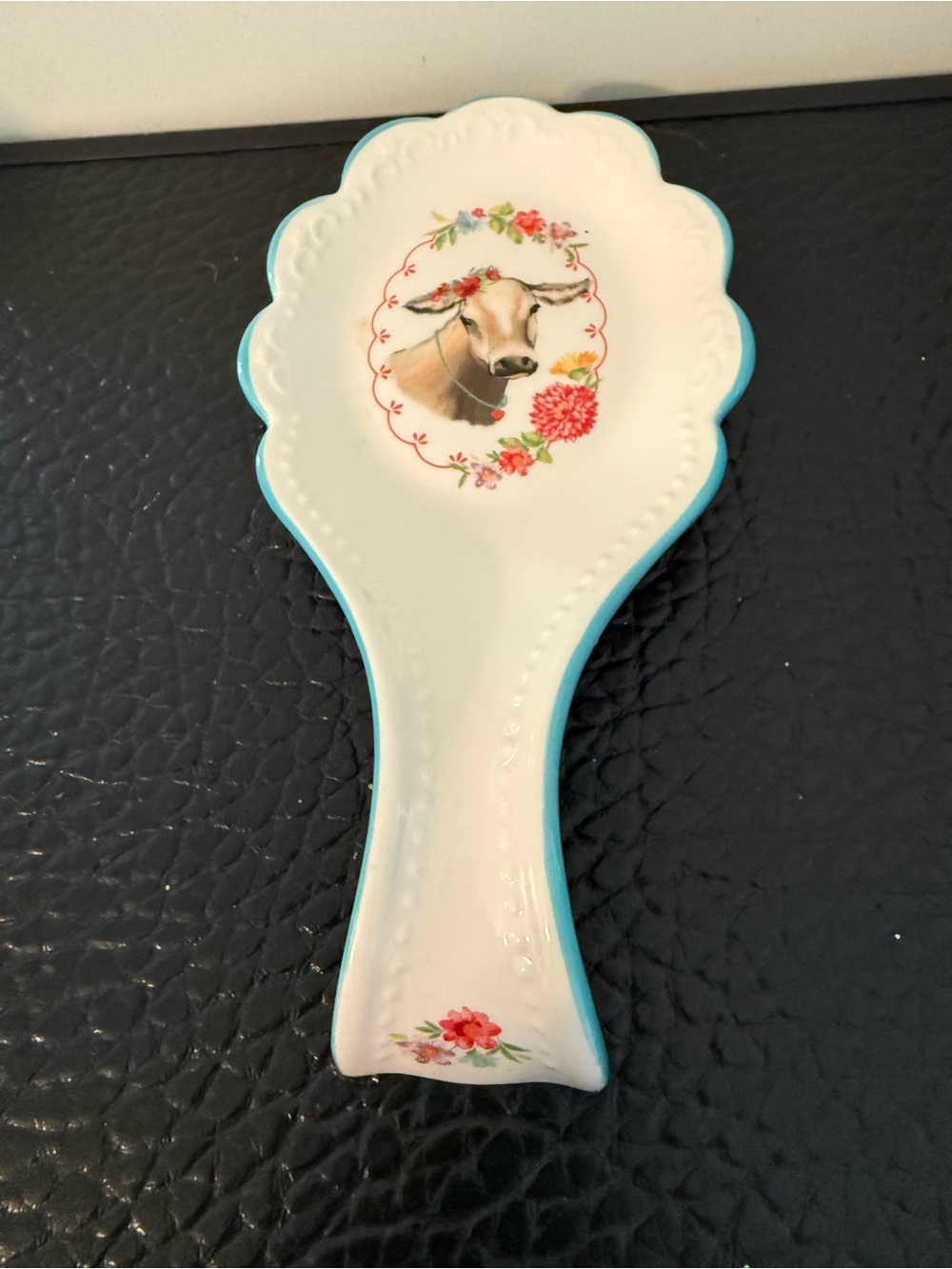 The Pioneer Woman Ceramic Spoon Rest Farmhouse 9.5” Cow